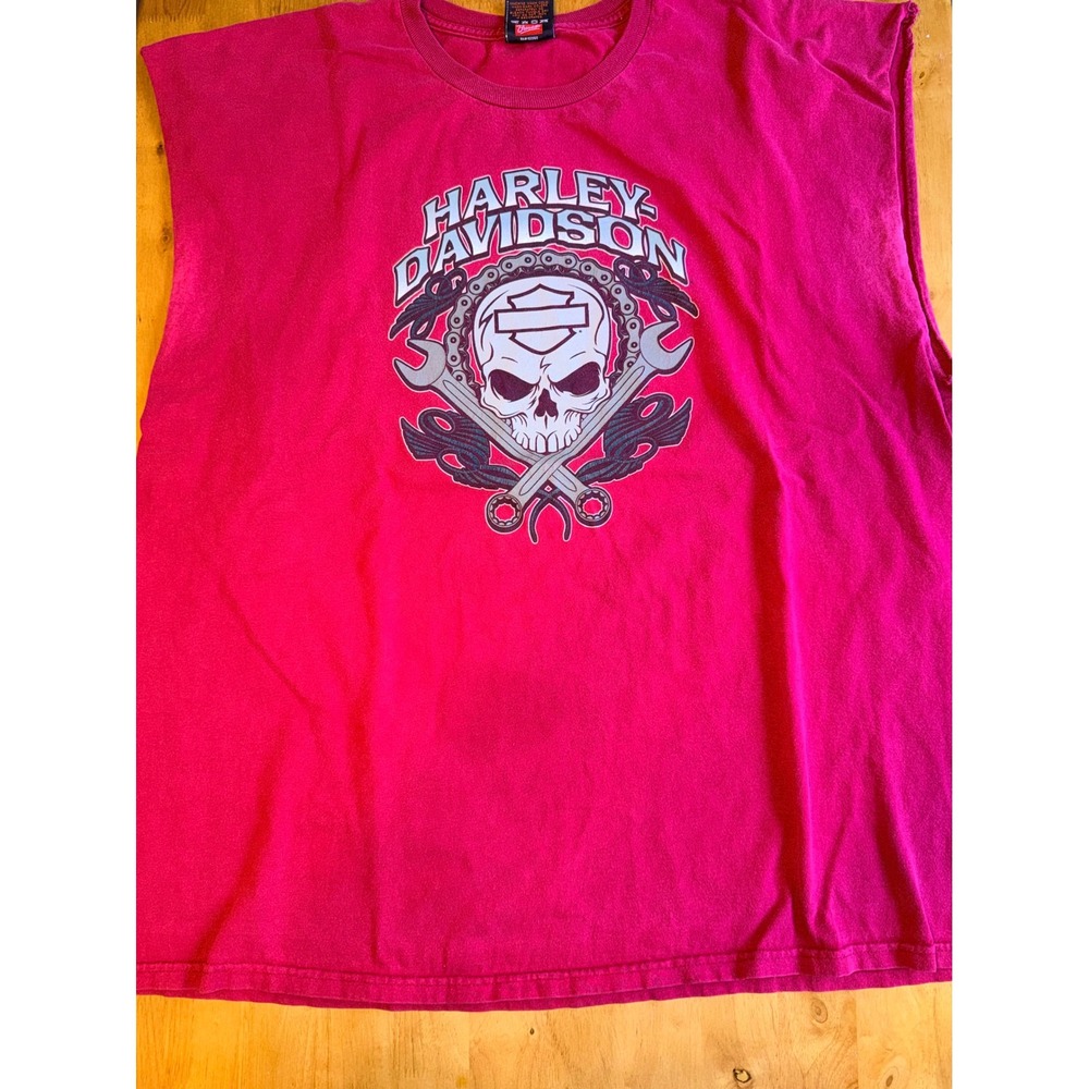 Harley Davidson Gatlinburg Hillbilly Skull  Sleeveless T-Shirt Mens 2XL 627